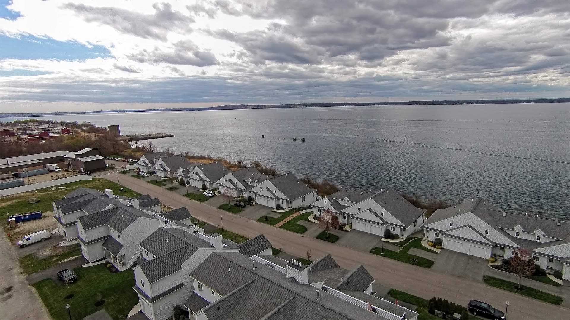 Looking south down the bay toward the Mount Hope Bridge